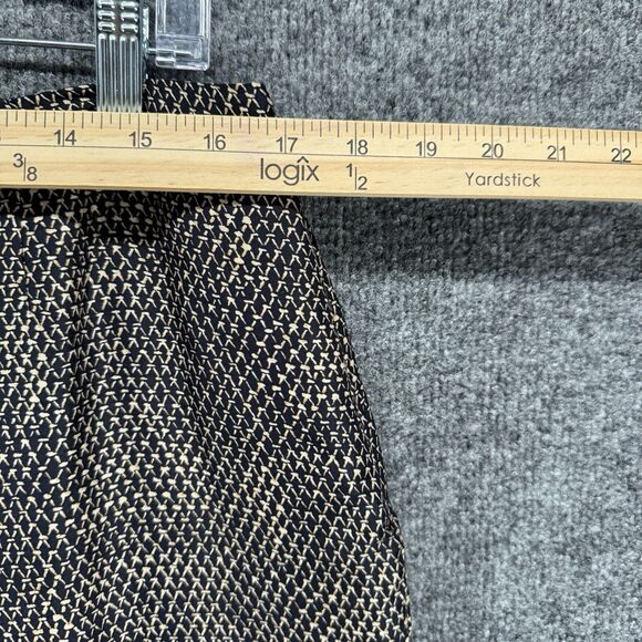 Dana Buchman Silk Dress Pants Women 14 Black Print High Rise Straight Artsy - Picture 9 of 12